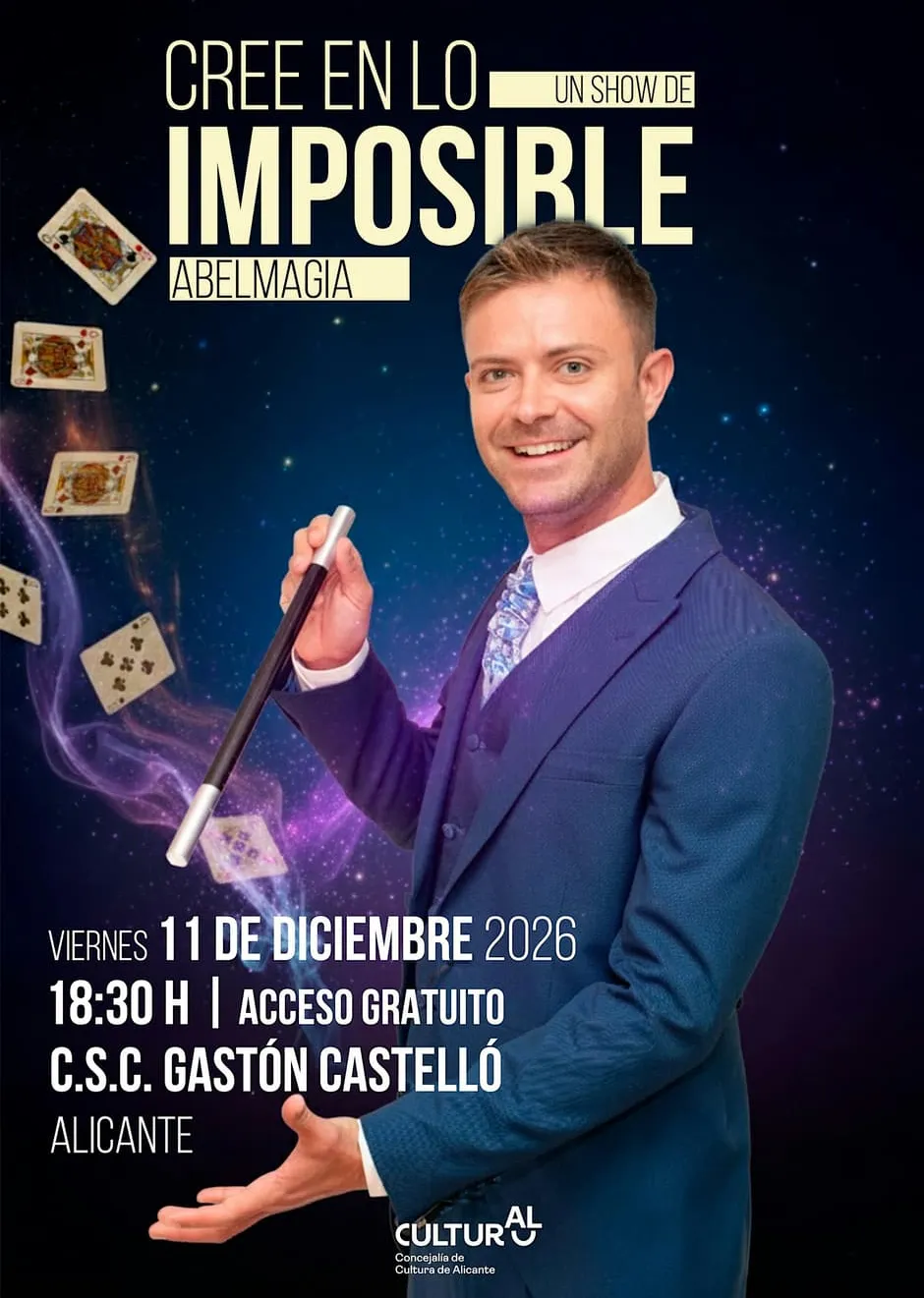 Abel Magia en el CSC Gastón Castelló el 11 de diciembre