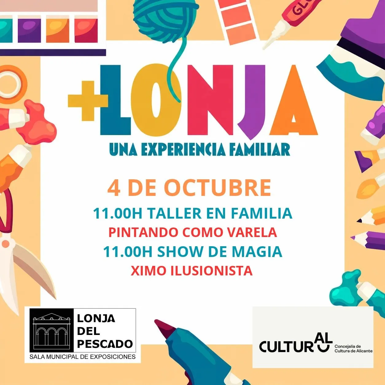 Taller de pintura y magia gratis en la Lonja el 29 de octubre