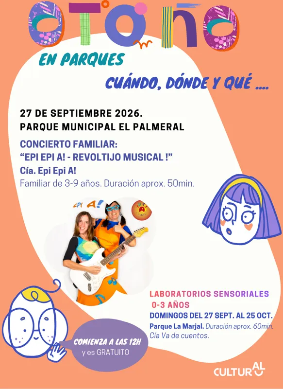 Otoño en parques: concierto infantil y laboratorios para bebés.