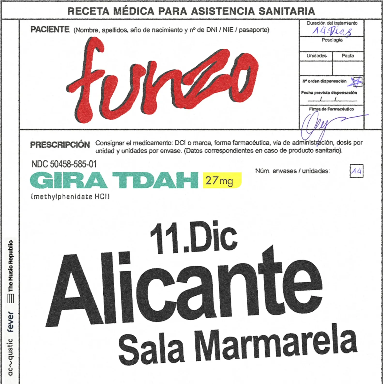 Funzo presenta su disco TDAH en Marmarela el 11 de diciembre
