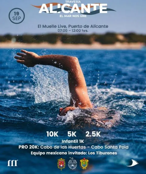 Del Cabo de las Huertas a Santa Pola a nado, el 19 de septiembre