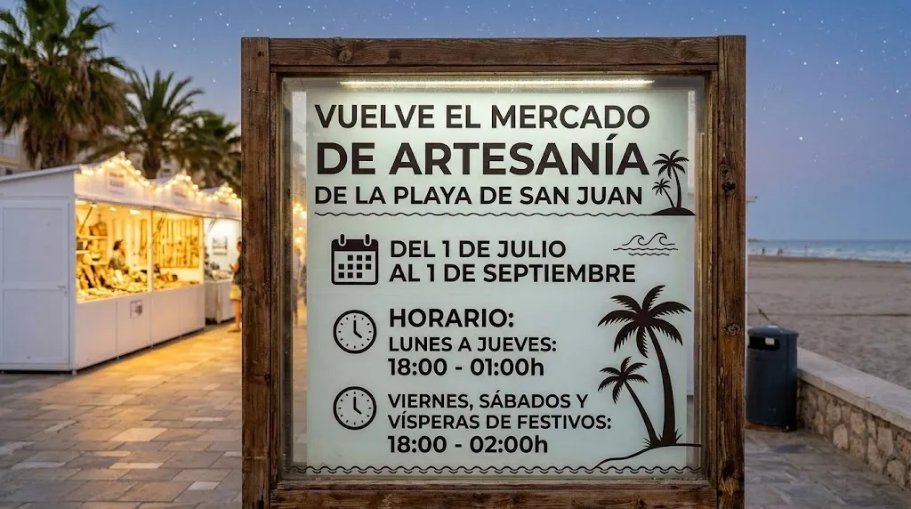 Mercado de Artesanía en la playa de San Juan, hasta el 6-Sept
