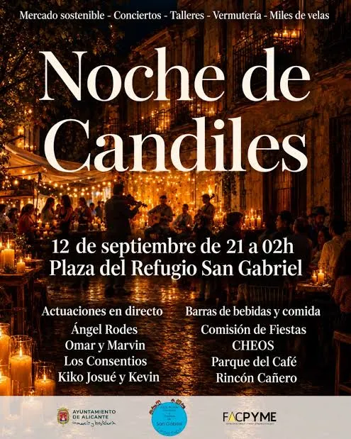 Noche de Candiles en San Gabriel: 2.000 velas y música el sábado 12