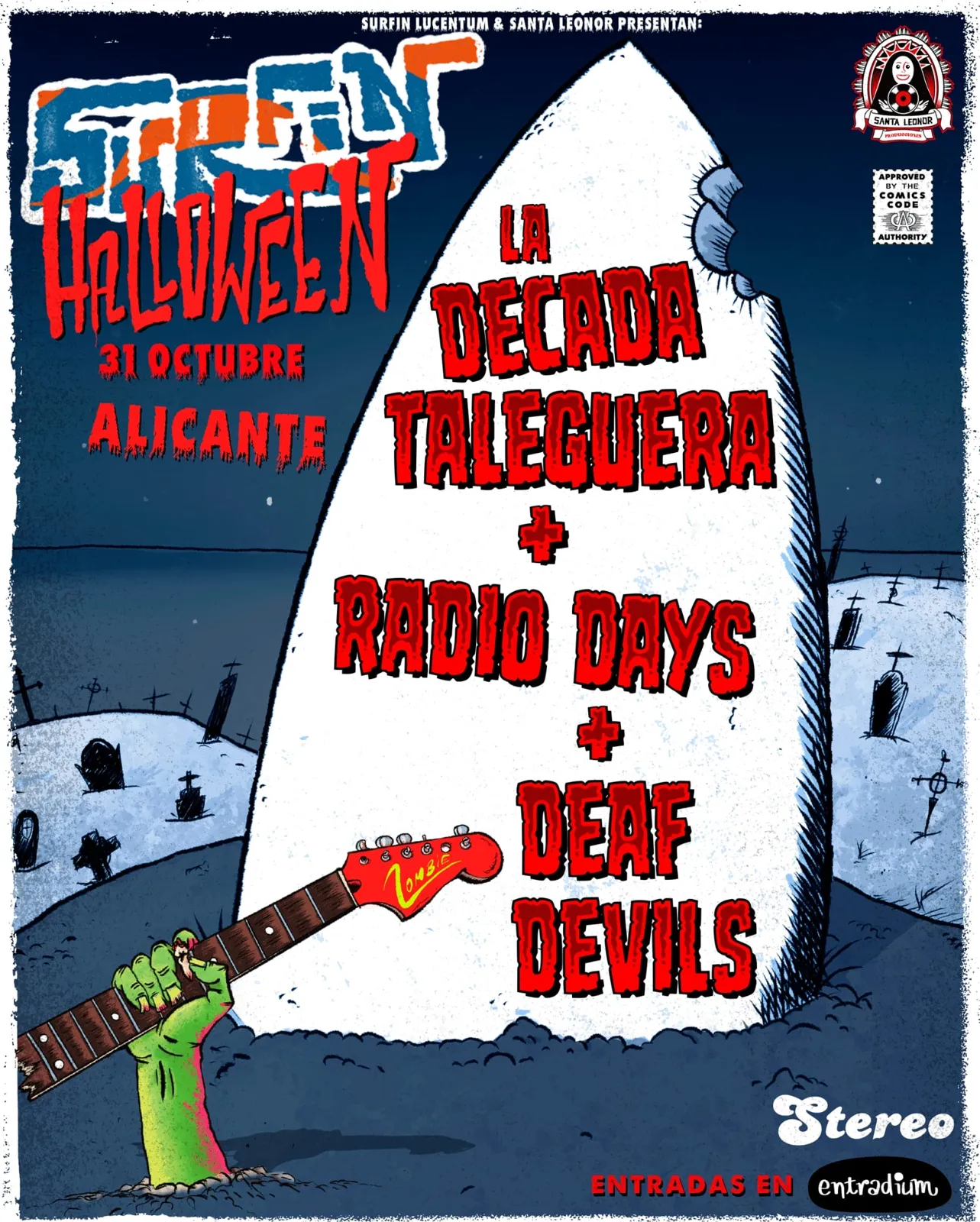 Surfin’ Halloween en Sala Stereo fiesta de la Década Taleguera