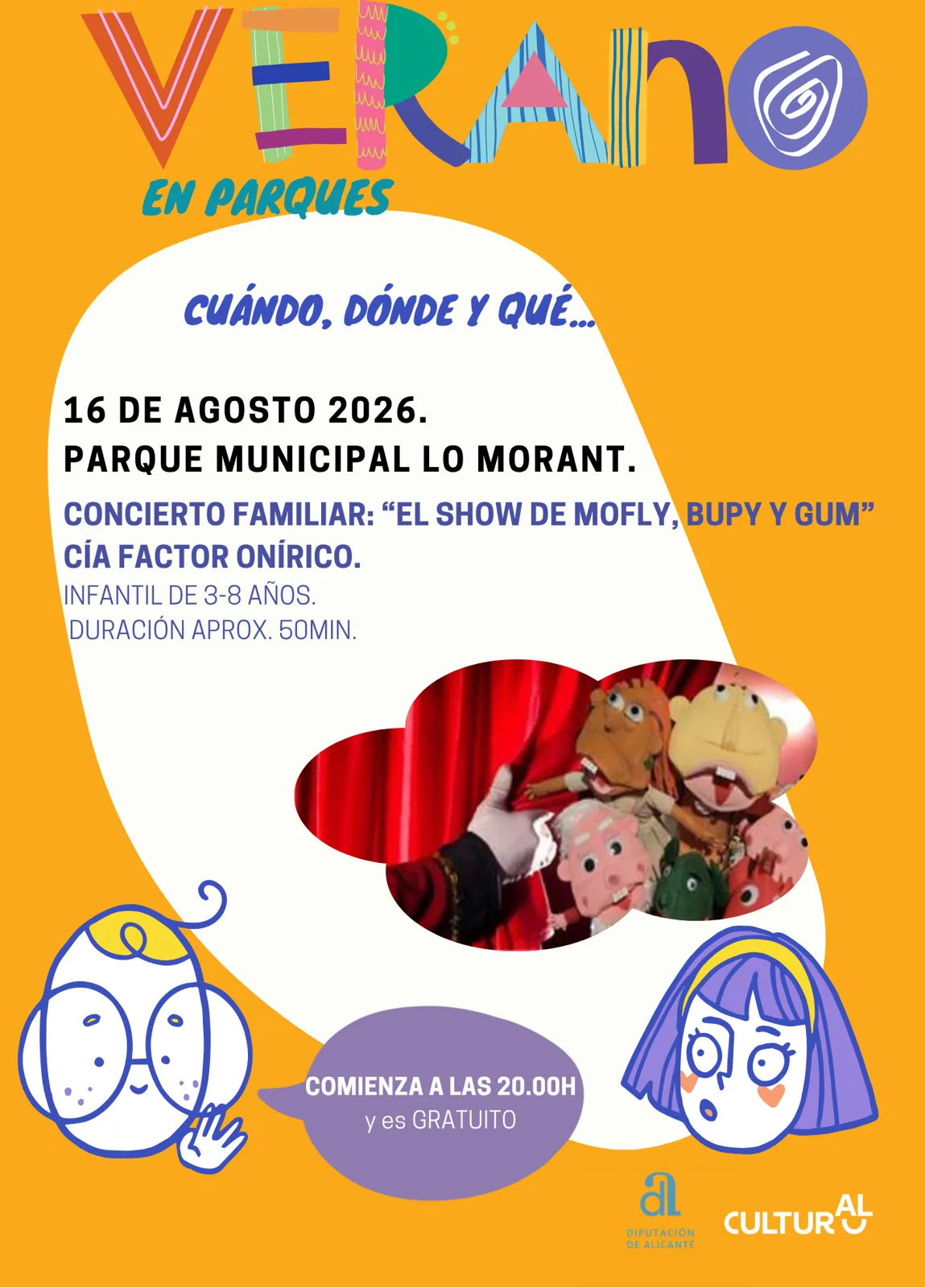 Mofly, Bupy y Gum traen su show veraniego a los parques de Alicante